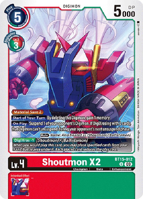 Shoutmon X2 [BT15-012] [Exceed Apocalypse] | Clutch Gaming