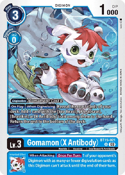 Gomamon (X Antibody) [BT15-021] [Exceed Apocalypse] | Clutch Gaming