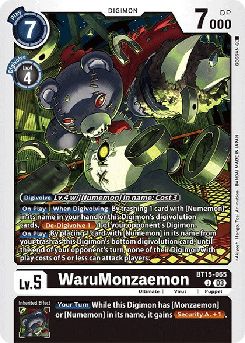 WaruMonzaemon (X Antibody) [BT15-065] [Exceed Apocalypse] | Clutch Gaming