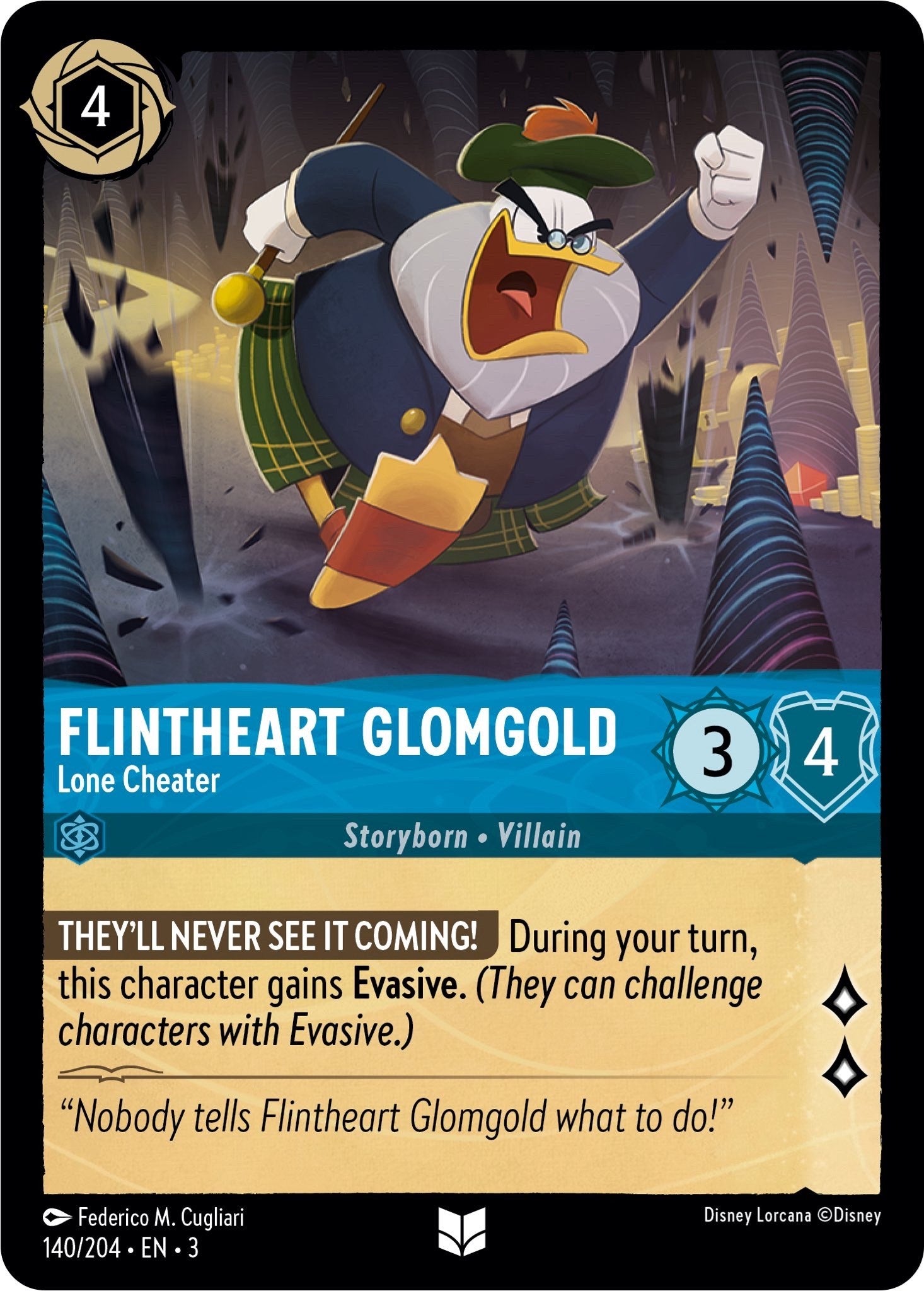 Flintheart Glomgold - Lone Cheater (140/204) [Into the Inklands] | Clutch Gaming