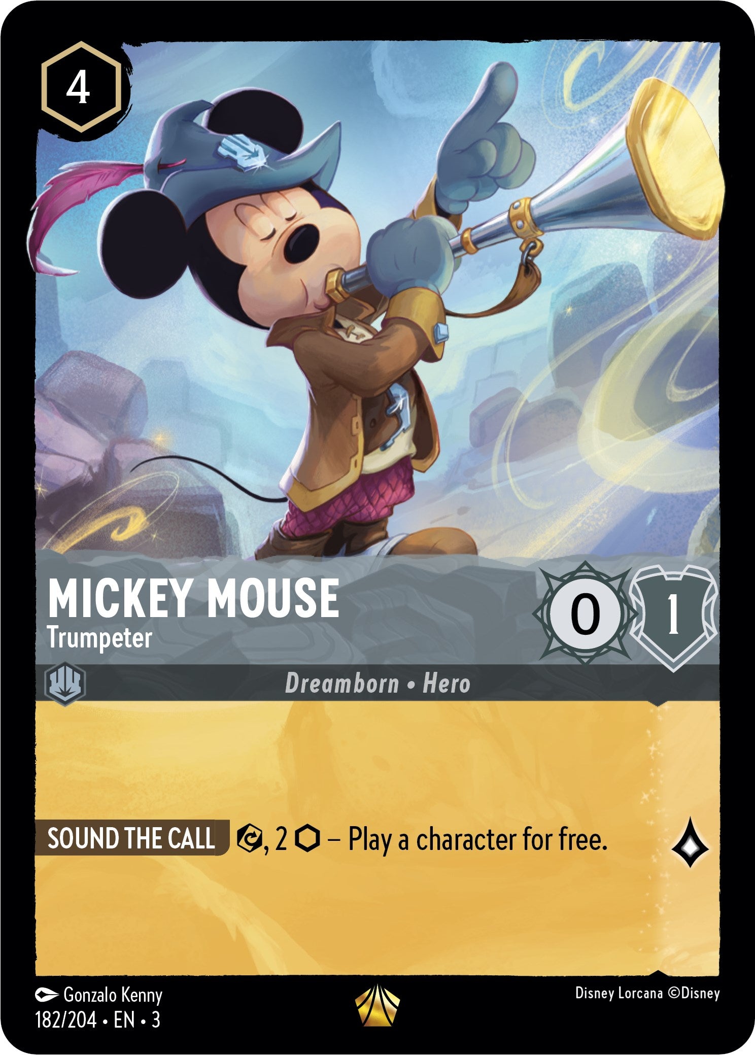 Mickey Mouse -Trumpeter (182/204) [Into the Inklands] | Clutch Gaming