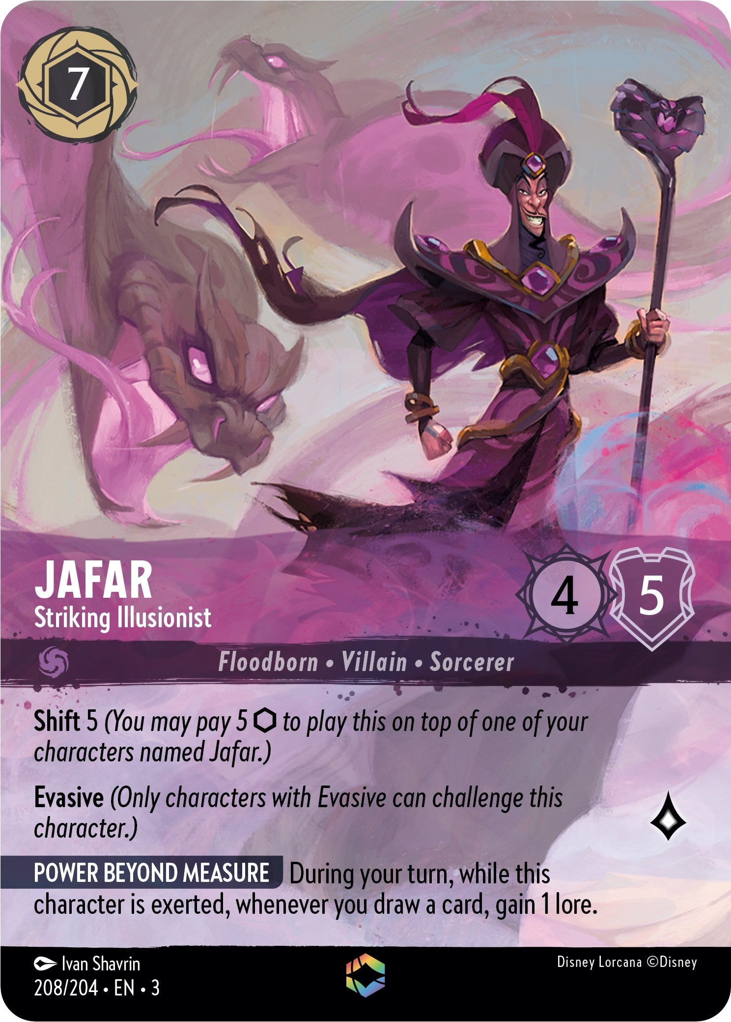 Jafar - Striking Illusionist (Alternate Art) (208/204) [Into the Inklands] | Clutch Gaming