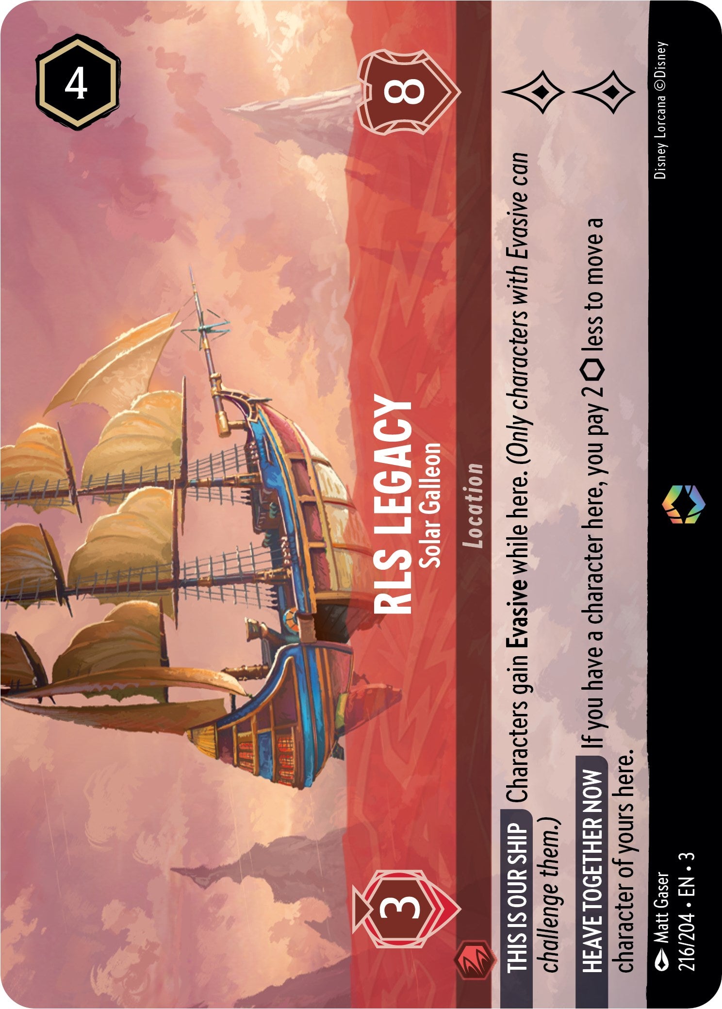 RLS Legacy - Solar Galleon (Alternate Art) (216/204) [Into the Inklands] | Clutch Gaming