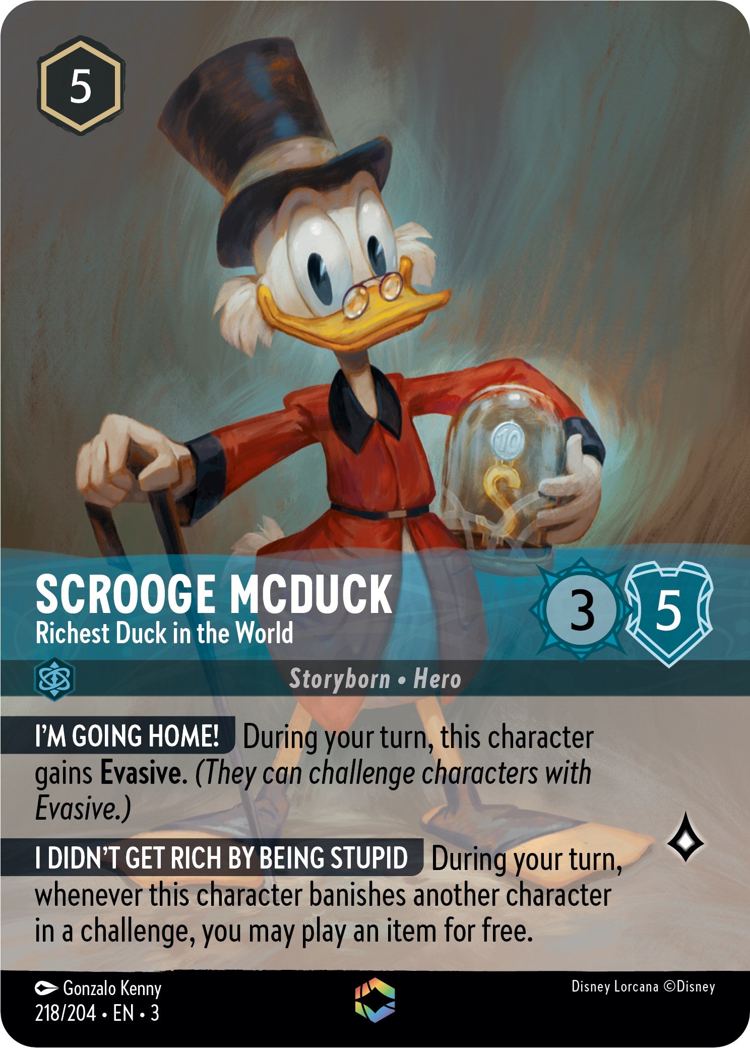 Scrooge McDuck - Richest Duck in the World (Alternate Art) (218/204) [Into the Inklands] | Clutch Gaming