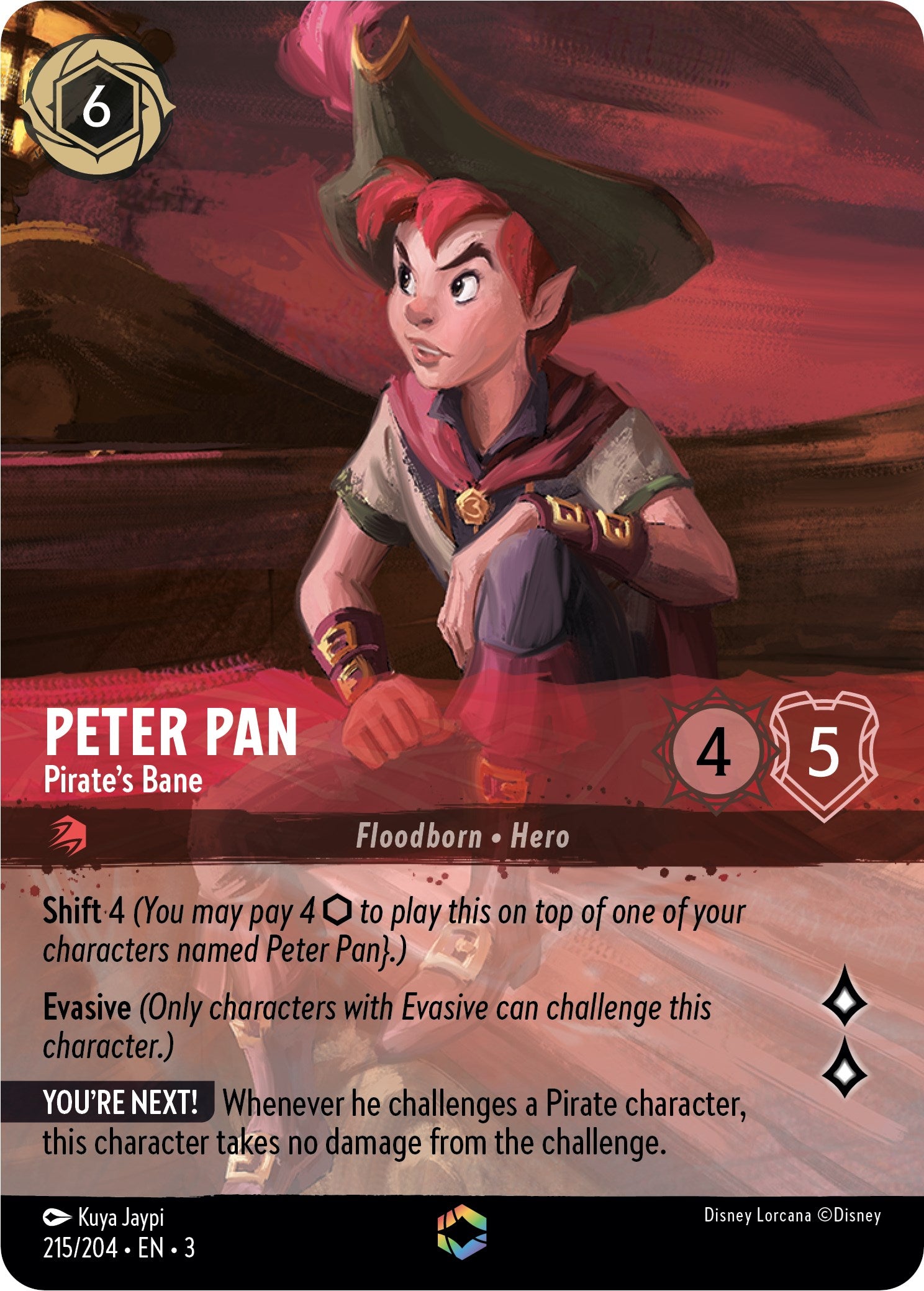 Peter Pan - Pirate's Bane (Alternate Art) (215/204) [Into the Inklands] | Clutch Gaming