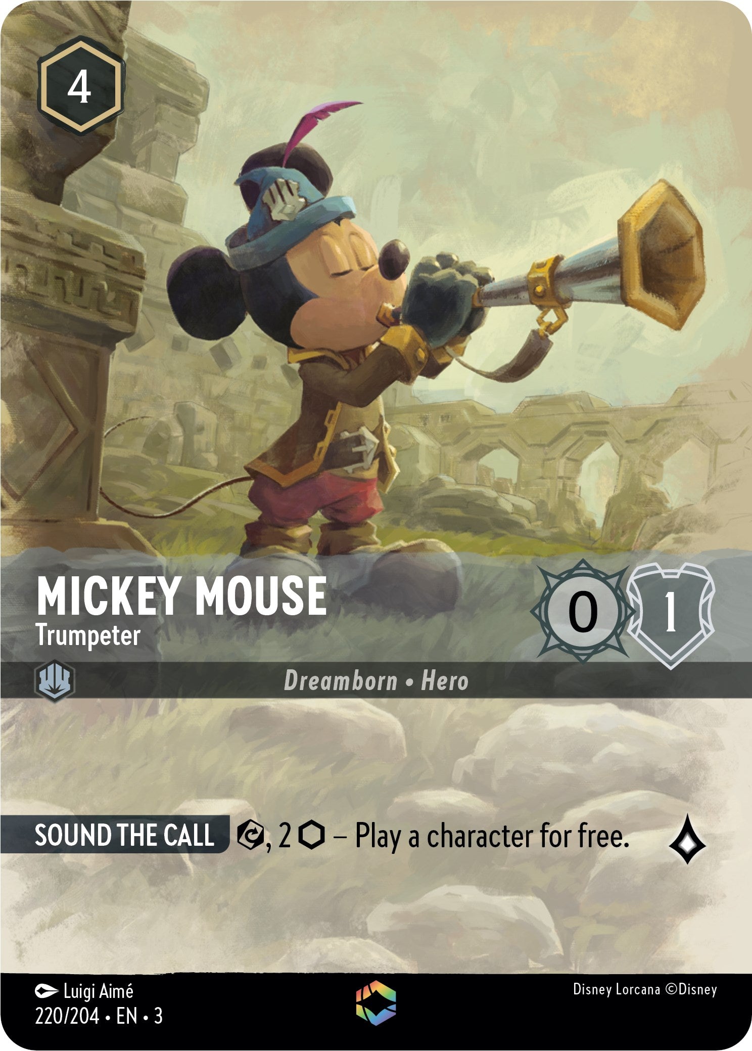 Mickey Mouse -Trumpeter (Alternate Art) (220/204) [Into the Inklands] | Clutch Gaming