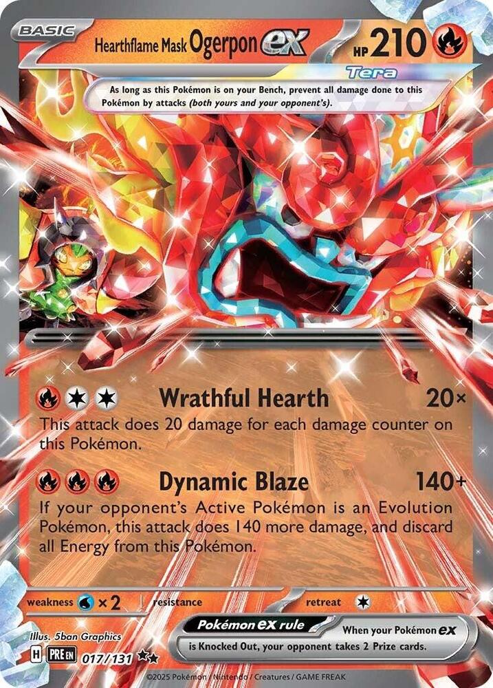 Hearthflame Mask Ogerpon ex (017/131) [Scarlet & Violet: Prismatic Evolutions] | Clutch Gaming