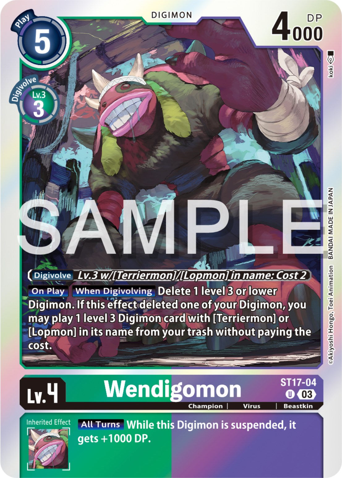 Wendigomon [ST17-04] [Starter Deck: Double Typhoon Advanced Deck Set] | Clutch Gaming