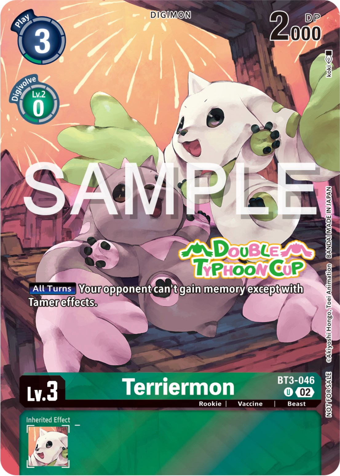 Terriermon [BT3-046] (Double Typhoon Cup) [Release Special Booster Promos] | Clutch Gaming