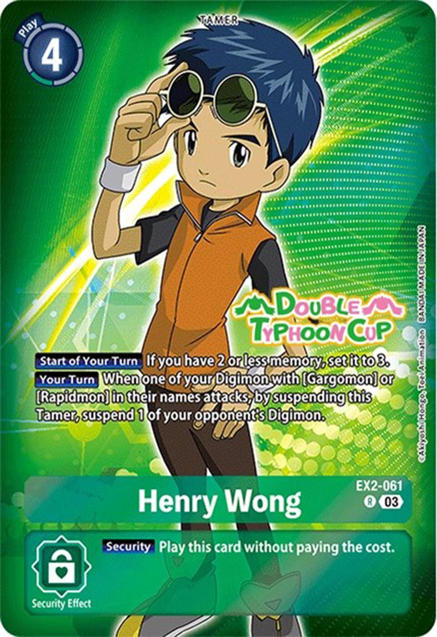 Henry Wong [EX2-061] (Reprint) [Starter Deck: Double Typhoon Advanced Deck Set Pre-Release Cards] | Clutch Gaming