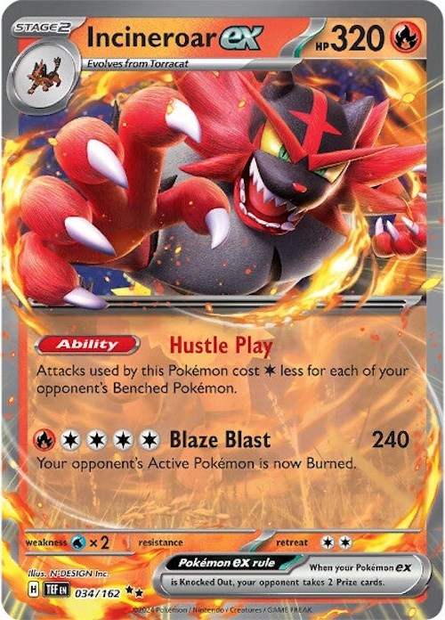 Incineroar ex (034/162) [Scarlet & Violet: Temporal Forces] | Clutch Gaming