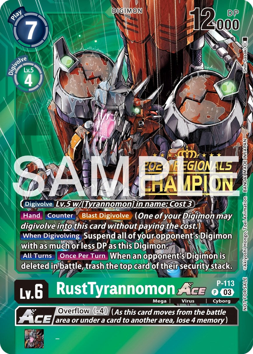 RustTyrannomon Ace [P-113] (2024 Regionals Champion) [Promotional Cards] | Clutch Gaming