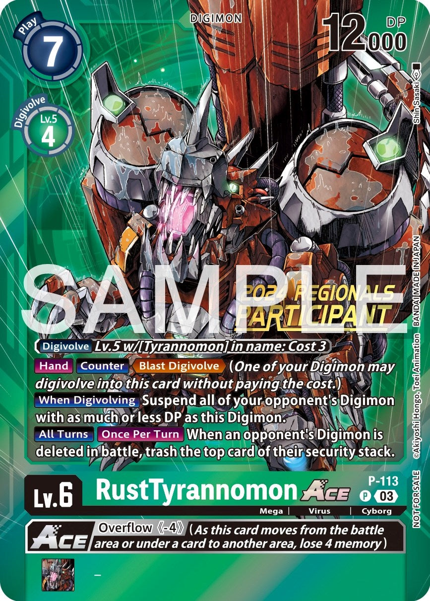 RustTyrannomon Ace [P-113] (2024 Regionals Participant) [Promotional Cards] | Clutch Gaming