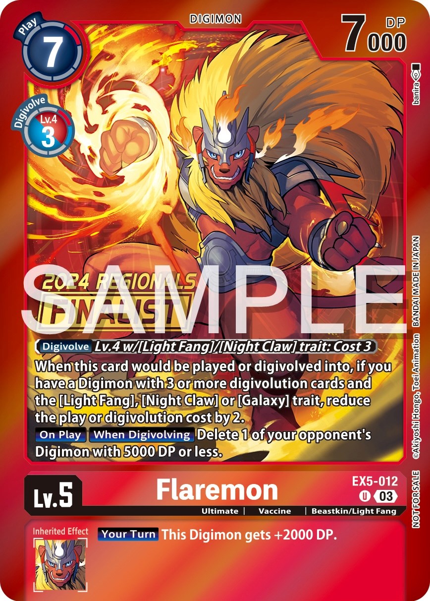 Flaremon [EX5-012] (2024 Regionals Finalist) [Animal Colosseum Promos] | Clutch Gaming