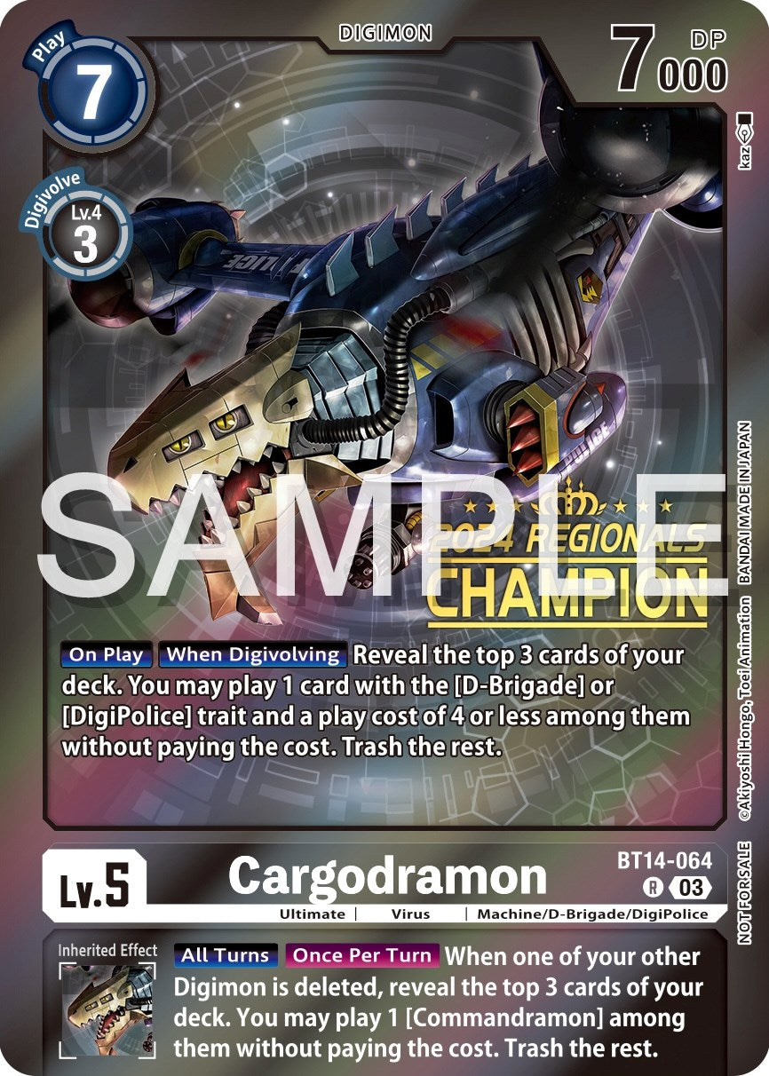 Cargodramon [BT14-064] (2024 Regionals Champion) [Blast Ace Promos] | Clutch Gaming