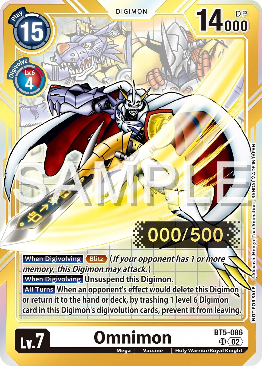 Omnimon [BT5-086] (Serial Numbered) [Battle of Omni Promos] | Clutch Gaming