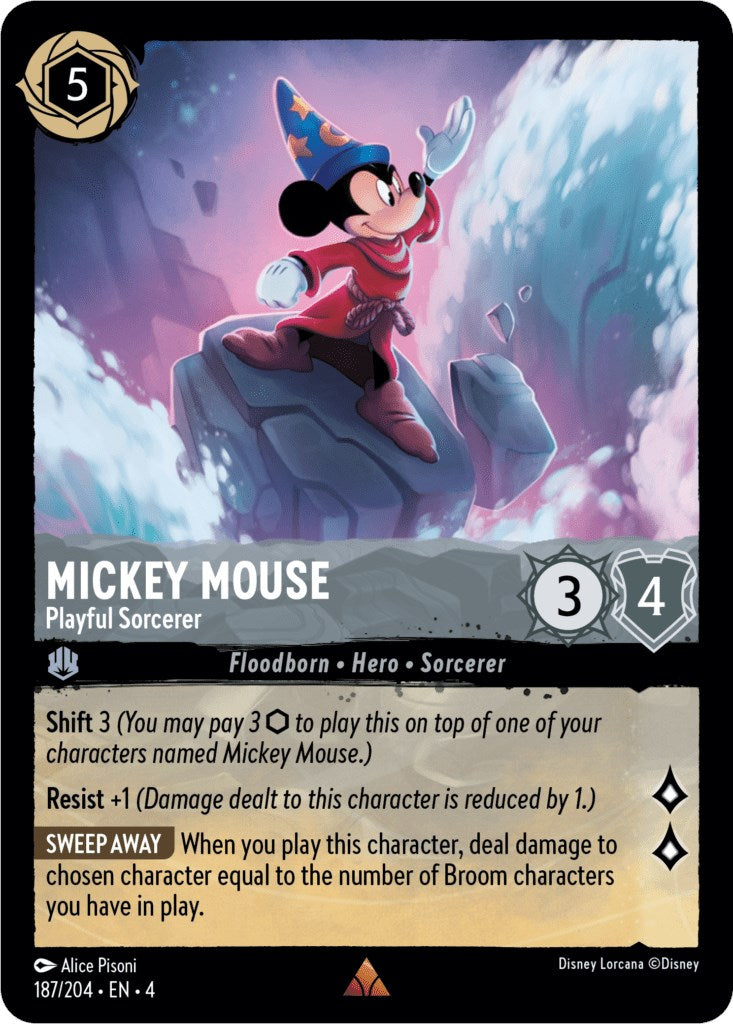 Mickey Mouse - Playful Sorcerer (187/204) (187/204) [Ursula's Return] | Clutch Gaming