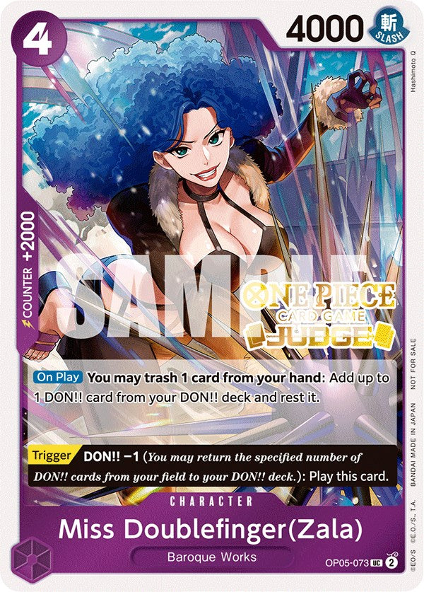 Miss Doublefinger(Zala) (Judge Pack Vol. 3) [One Piece Promotion Cards] | Clutch Gaming