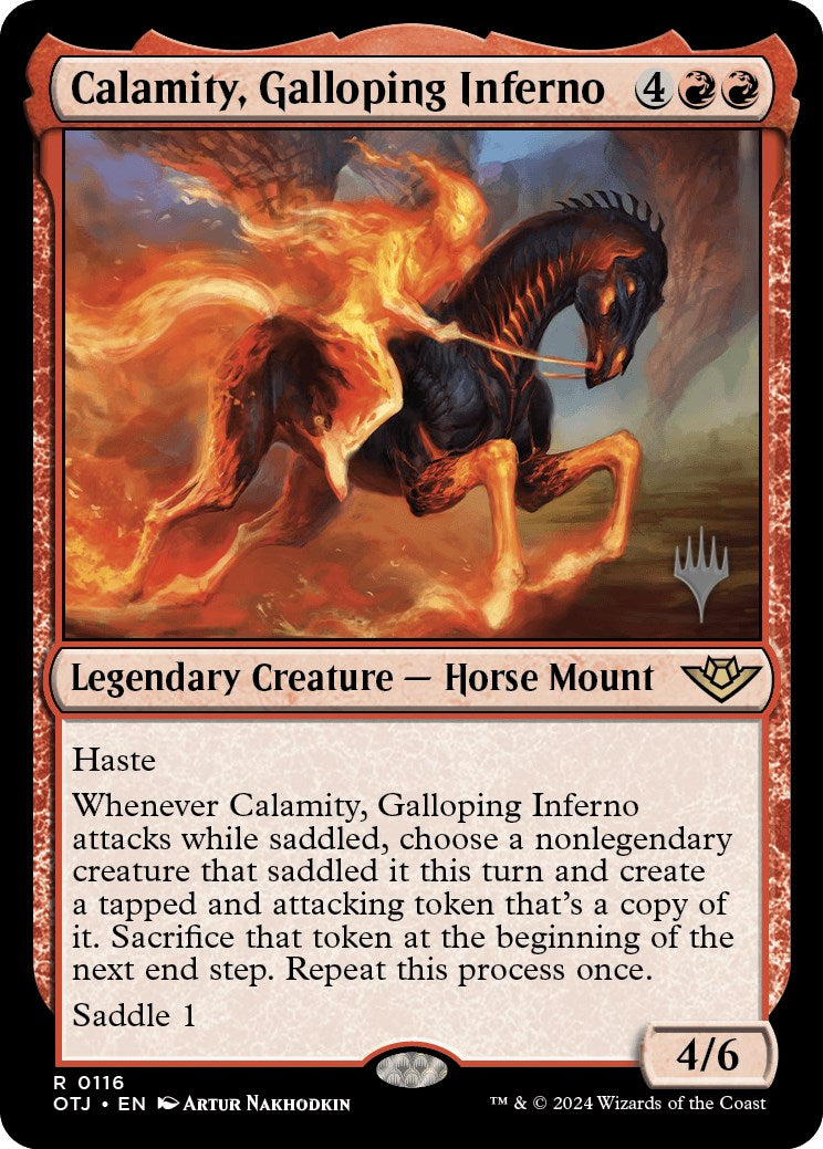 Calamity, Galloping Inferno (Promo Pack) [Outlaws of Thunder Junction Promos] | Clutch Gaming