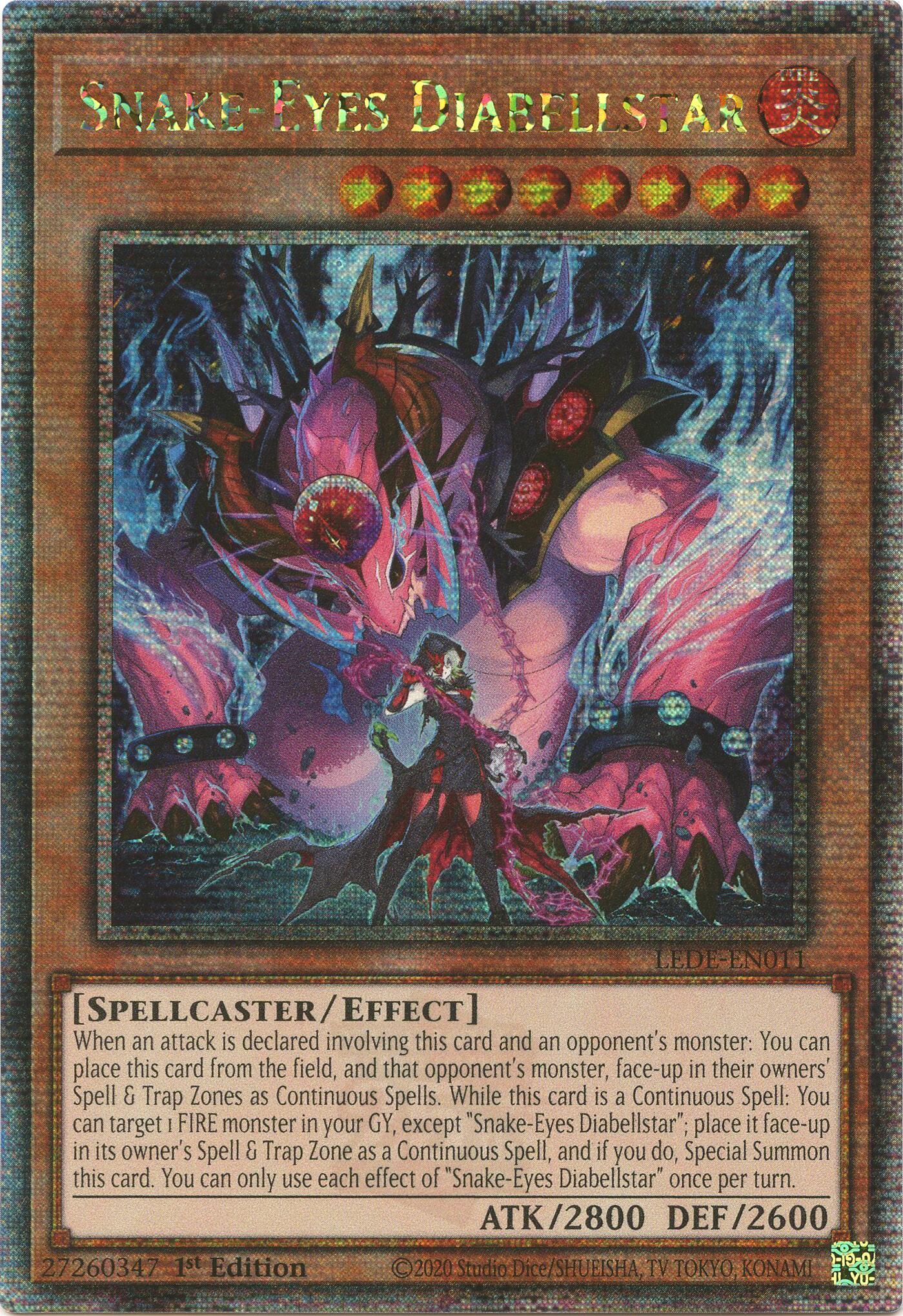 Snake-Eyes Diabellstar [LEDE-EN011] Quarter Century Secret Rare | Clutch Gaming