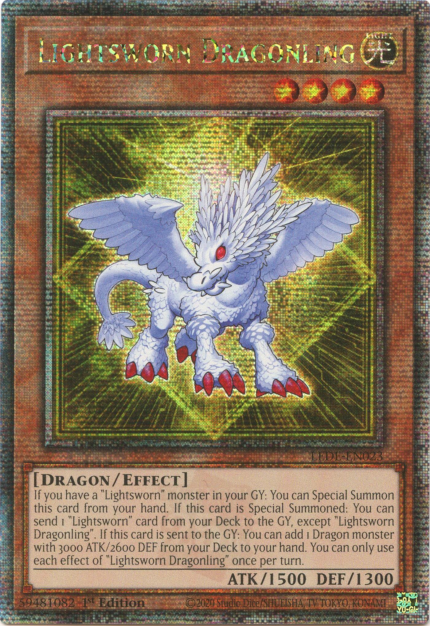 Lightsworn Dragonling (Quarter Century Secret Rare) [LEDE-EN023] Quarter Century Secret Rare | Clutch Gaming