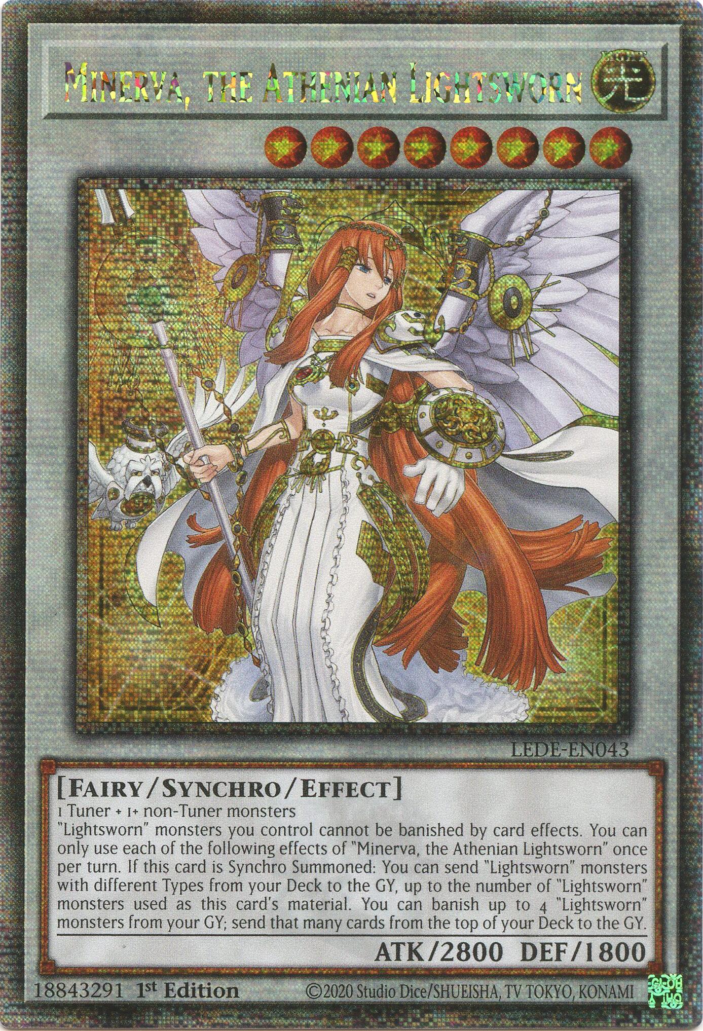 Minerva, the Athenian Lightsworn (Quarter Century Secret Rare) [LEDE-EN043] Quarter Century Secret Rare | Clutch Gaming