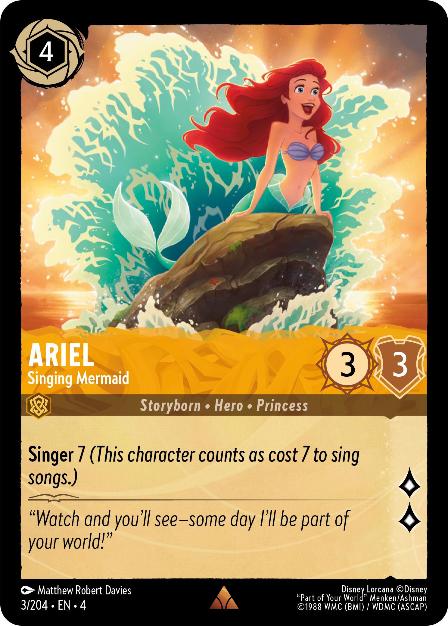Ariel - Singing Mermaid (3/204) [Ursula's Return] | Clutch Gaming