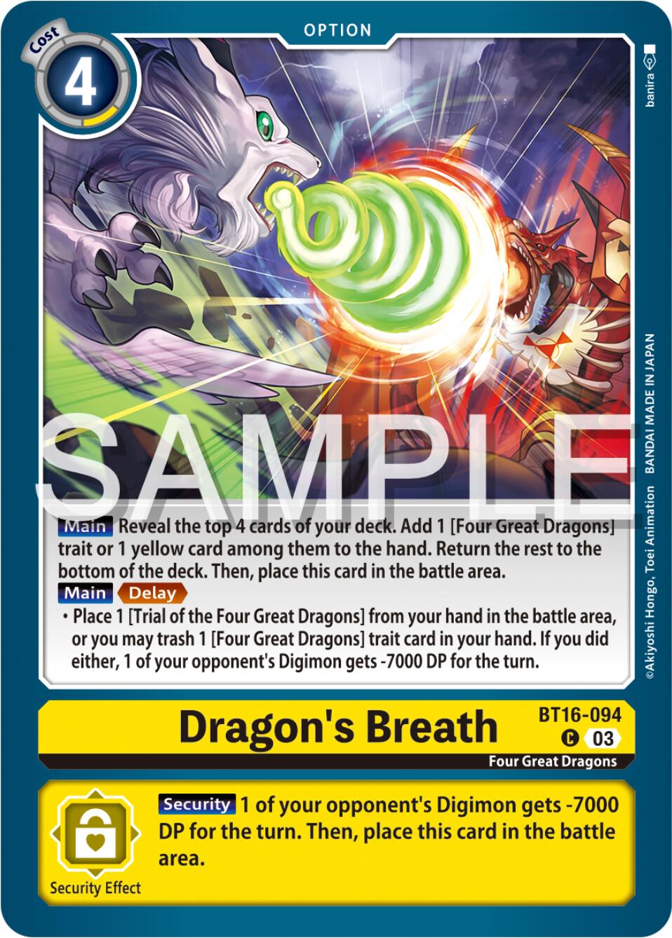 Dragon's Breath [BT16-094] [Beginning Observer] | Clutch Gaming