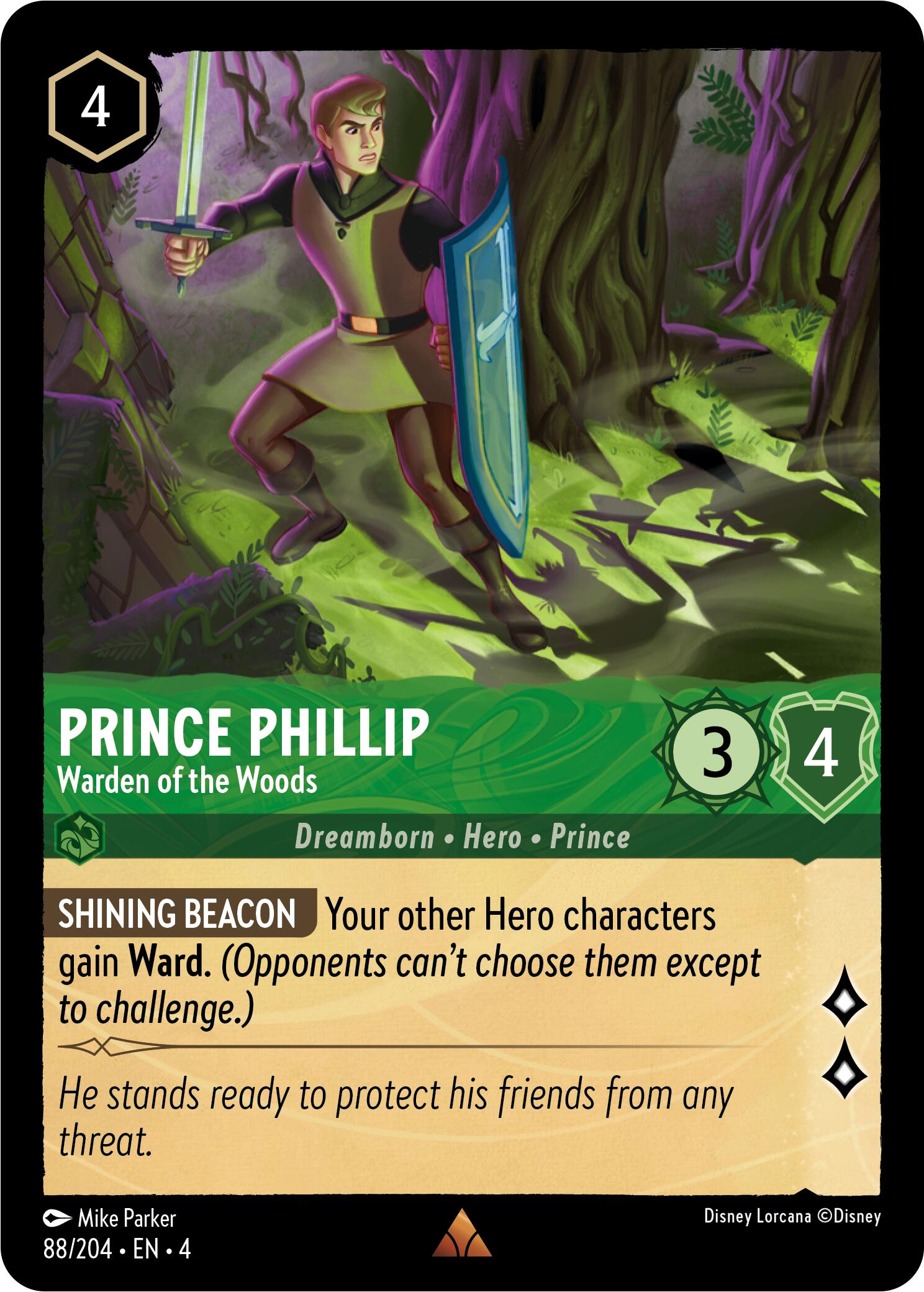 Prince Phillip - Warden of the Woods (88/204) [Ursula's Return] | Clutch Gaming