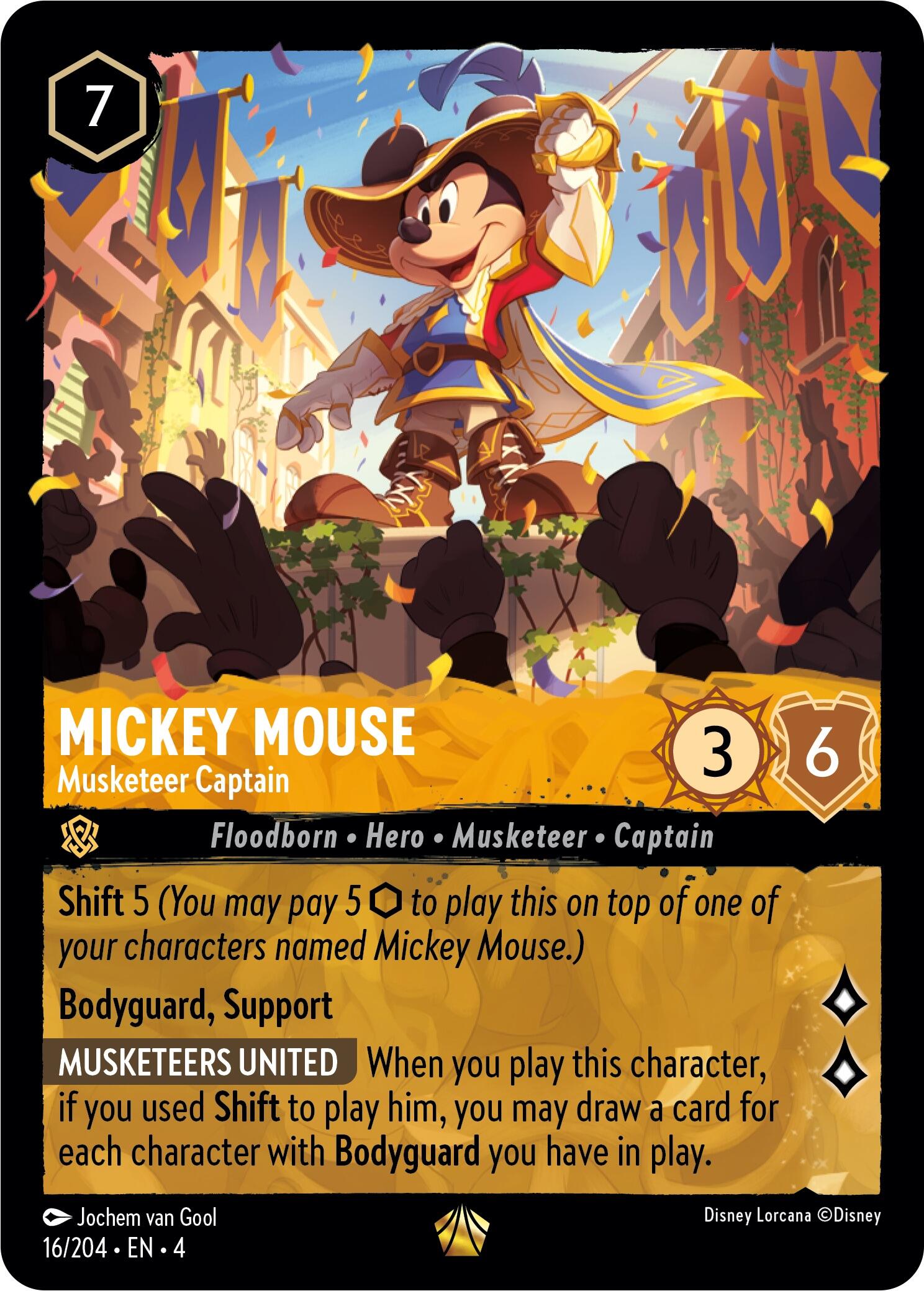 Mickey Mouse - Musketeer Captain (16/204) [Ursula's Return] | Clutch Gaming