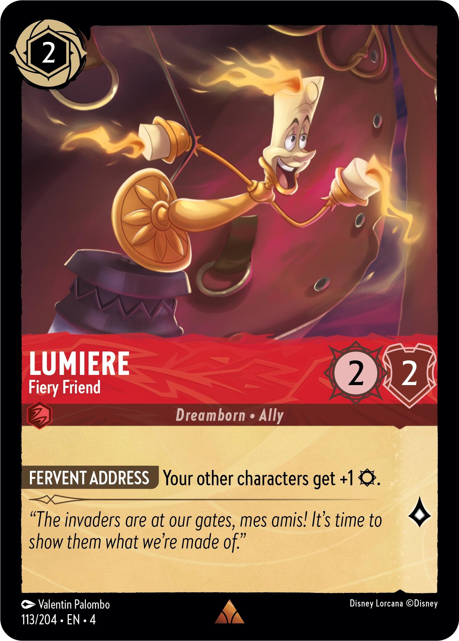 Lumiere - Fiery Friend (113/204) [Ursula's Return] | Clutch Gaming