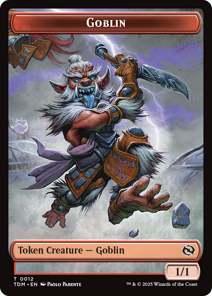 Goblin // Warrior Double-Sided Token [Tarkir: Dragonstorm Tokens] | Clutch Gaming