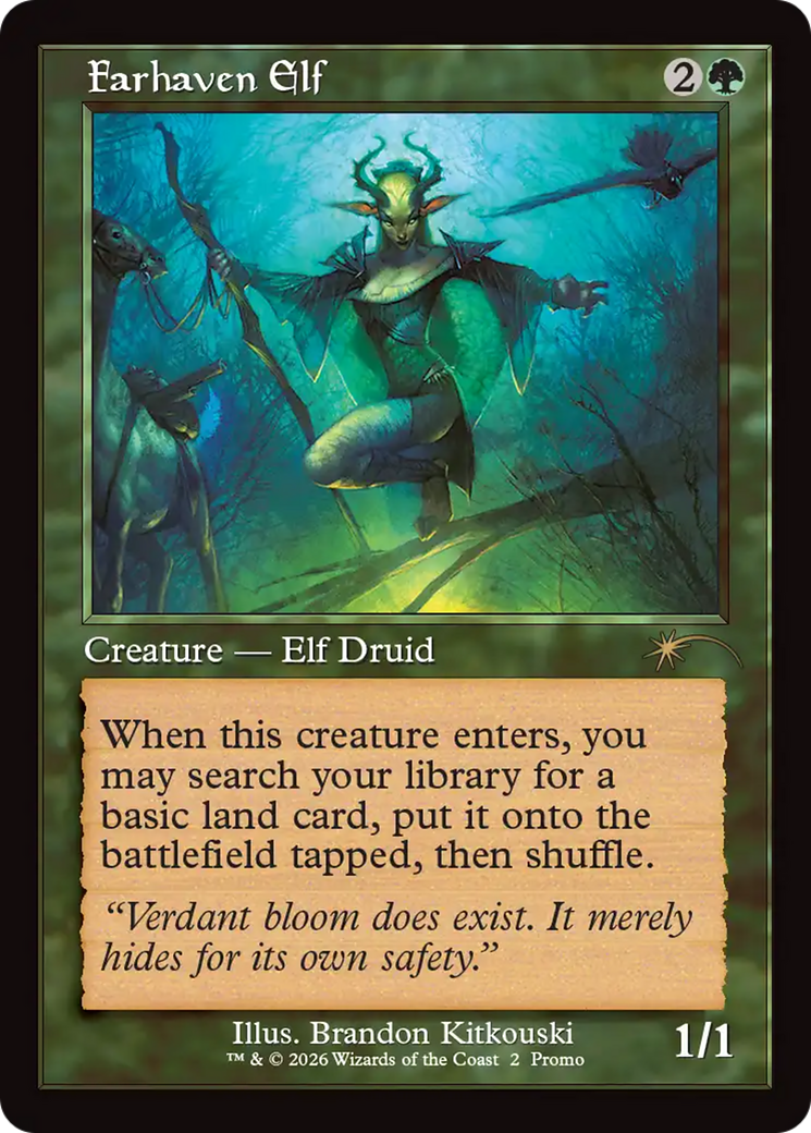 Farhaven Elf (Retro Frame) [Wizards Play Network 2026] | Clutch Gaming