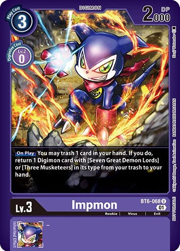 Impmon [BT6-068] (April 2023 Beelzemon Special) [Starter Deck: Beelzemon Advanced Deck Set Pre-Release Cards] | Clutch Gaming