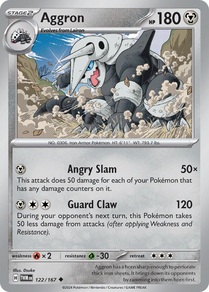 Aggron (122/167) [Scarlet & Violet: Twilight Masquerade] | Clutch Gaming