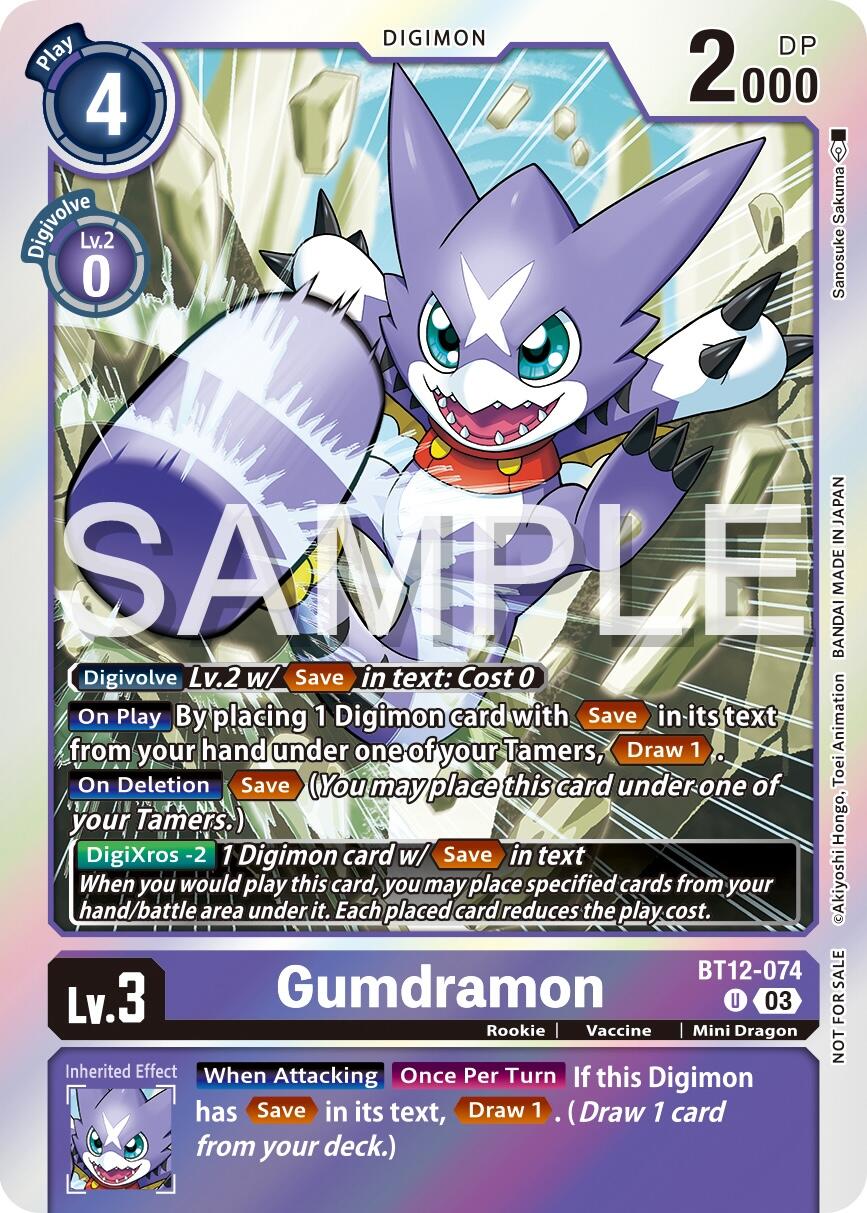 Gumdramon [BT12-074] (Official Tournament Vol.13 Winner Pack) [Across Time Promos] | Clutch Gaming