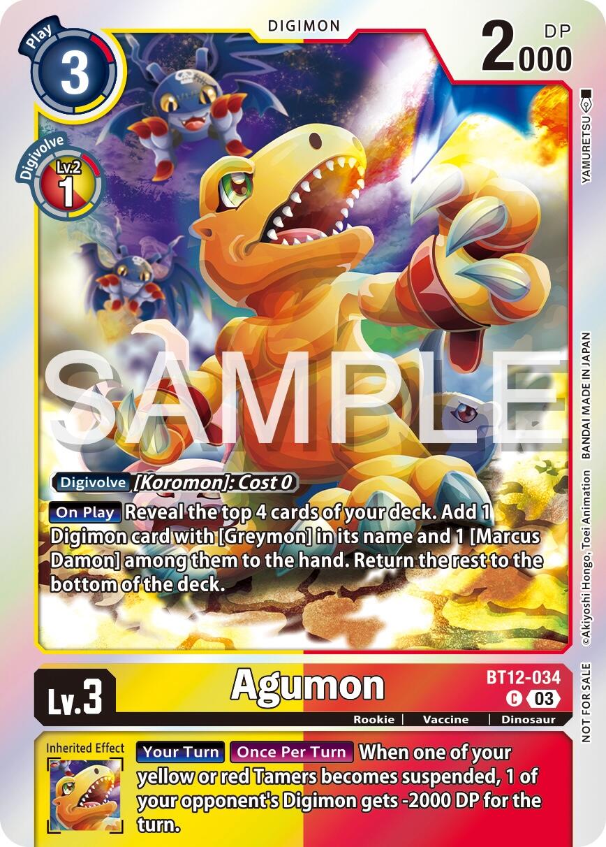 Agumon [BT12-034] (Official Tournament Vol.13 Winner Pack) [Across Time Promos] | Clutch Gaming