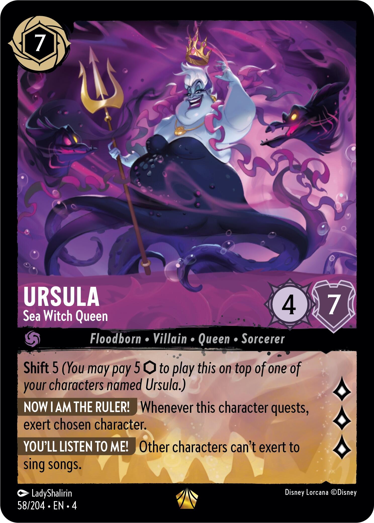 Ursula - Sea Witch Queen (58/204) [Ursula's Return] | Clutch Gaming