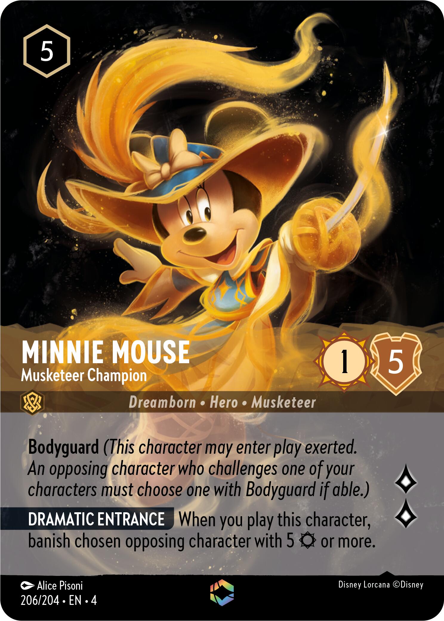 Minnie Mouse - Musketeer Champion (Enchanted) (206/204) [Ursula's Return] | Clutch Gaming