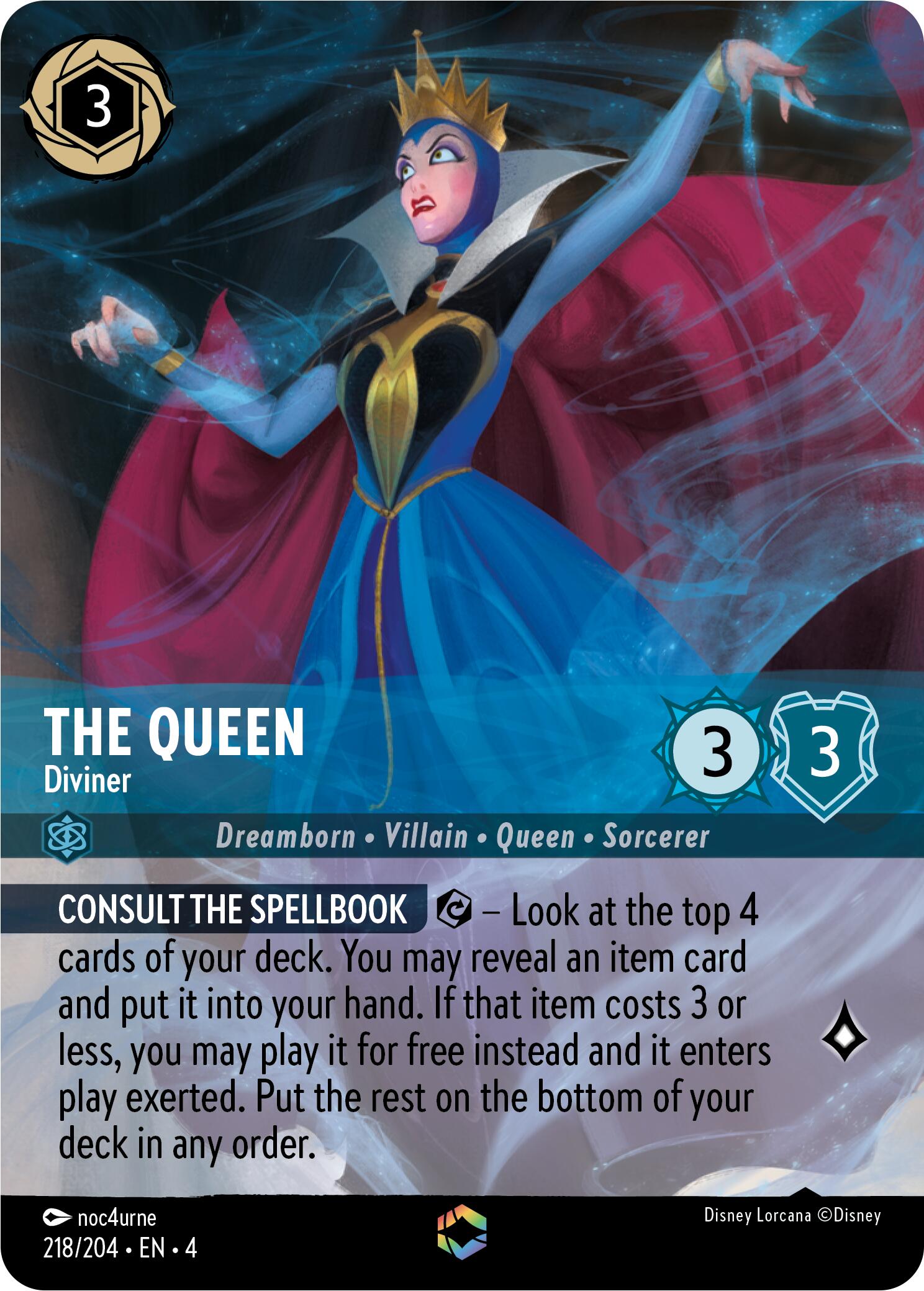 The Queen - Diviner (Enchanted) (218/204) [Ursula's Return] | Clutch Gaming