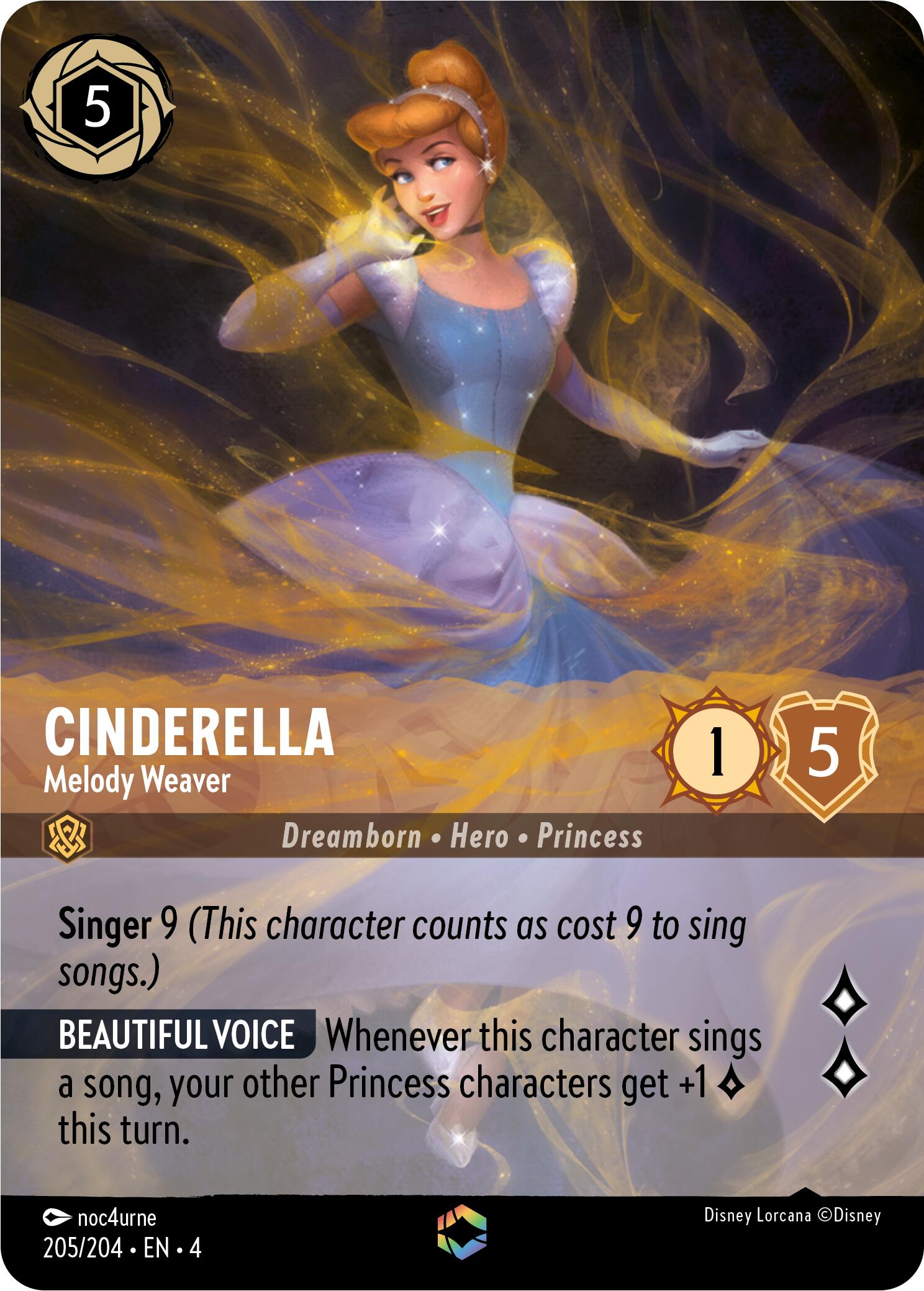 Cinderella - Melody Weaver (Enchanted) (205/204) [Ursula's Return] | Clutch Gaming