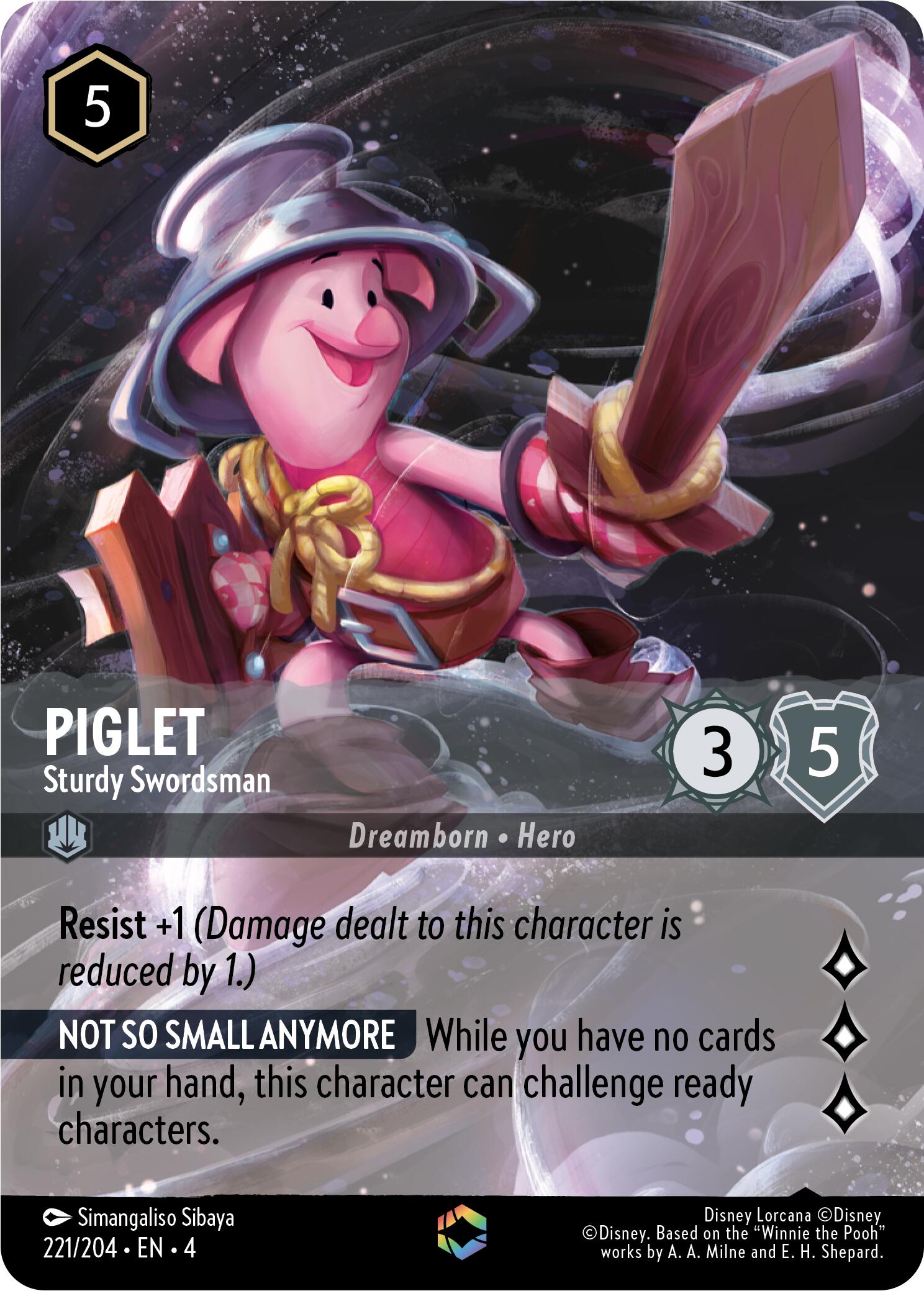 Piglet - Sturdy Swordsman (Enchanted) (221/204) [Ursula's Return] | Clutch Gaming