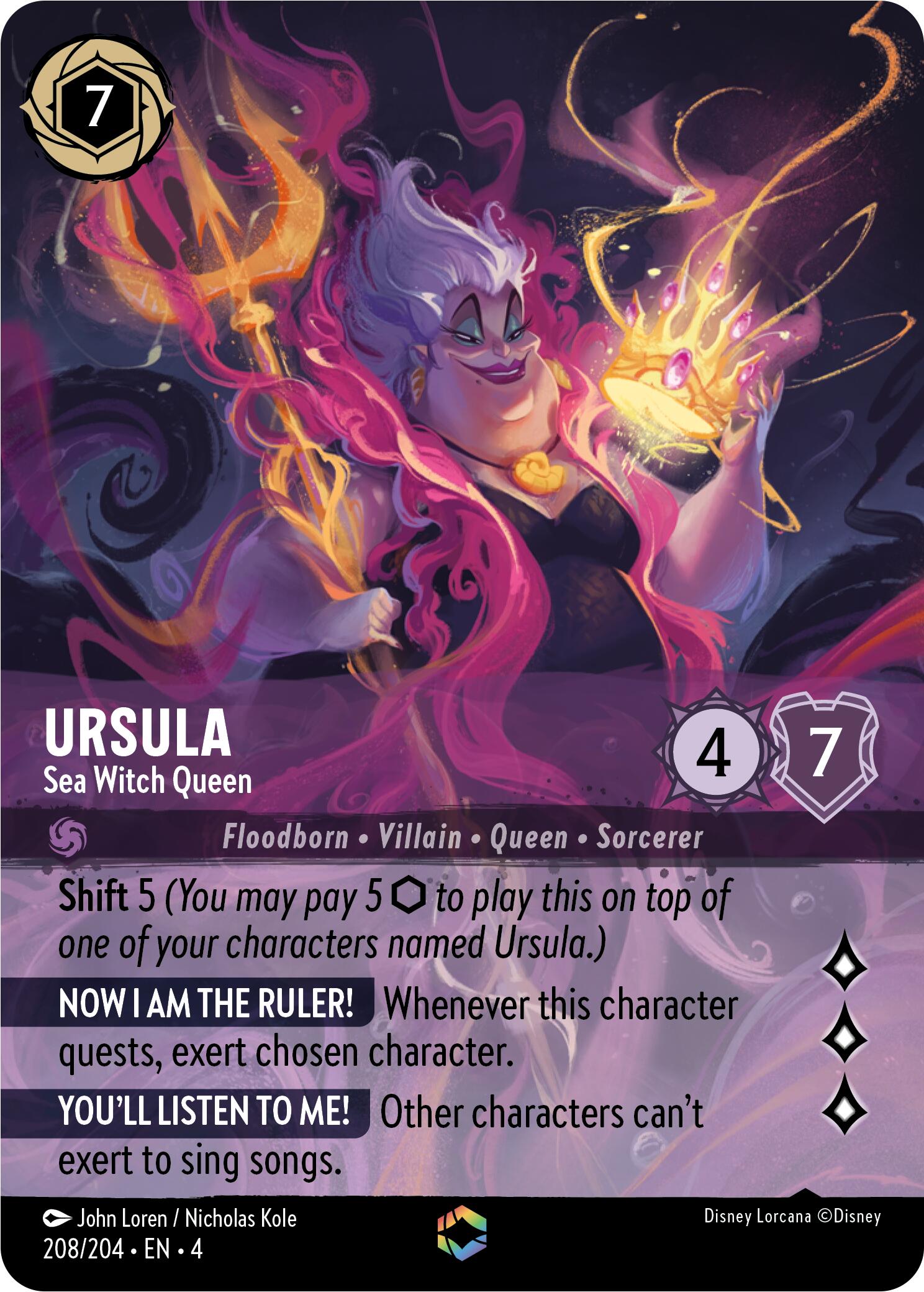 Ursula - Sea Witch Queen (Enchanted) (208/204) [Ursula's Return] | Clutch Gaming