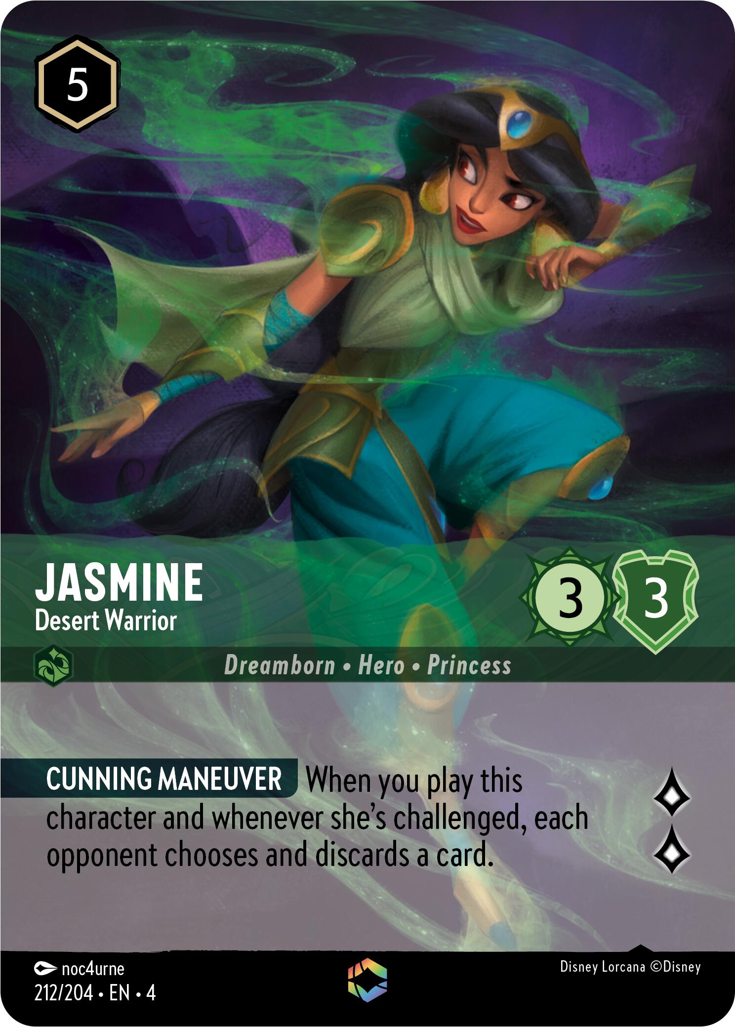 Jasmine - Desert Warrior (Enchanted) (212/204) [Ursula's Return] | Clutch Gaming