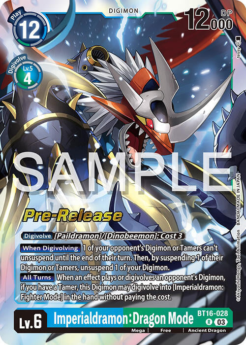 Imperialdramon: Dragon Mode [BT16-028] [Beginning Observer Pre-Release Promos] | Clutch Gaming