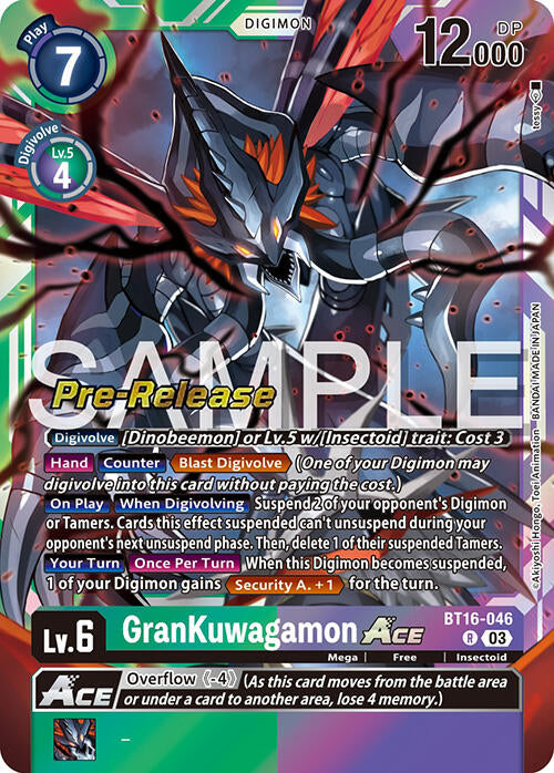 GranKuwagamon Ace [BT16-046] [Beginning Observer Pre-Release Promos] | Clutch Gaming