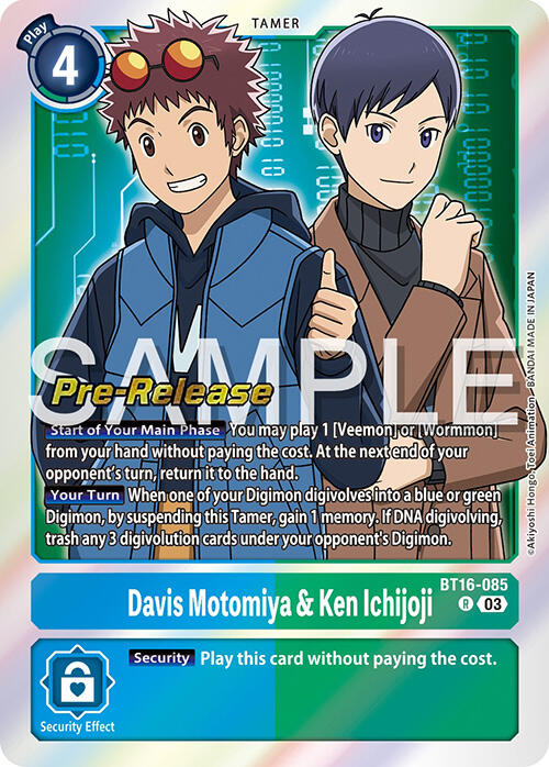 Davis Motomiya & Ken Ichijoji [BT16-085] [Beginning Observer Pre-Release Promos] | Clutch Gaming