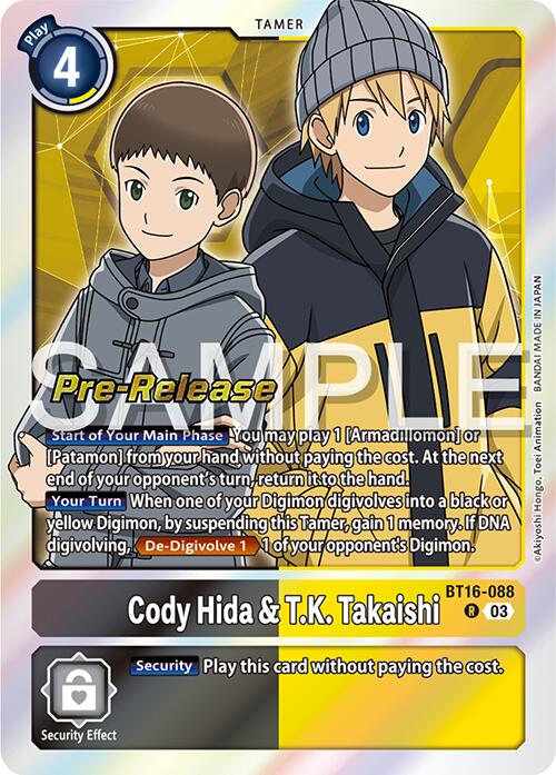 Cody Hida & T.K. Takaishi [BT16-088] [Beginning Observer Pre-Release Promos] | Clutch Gaming