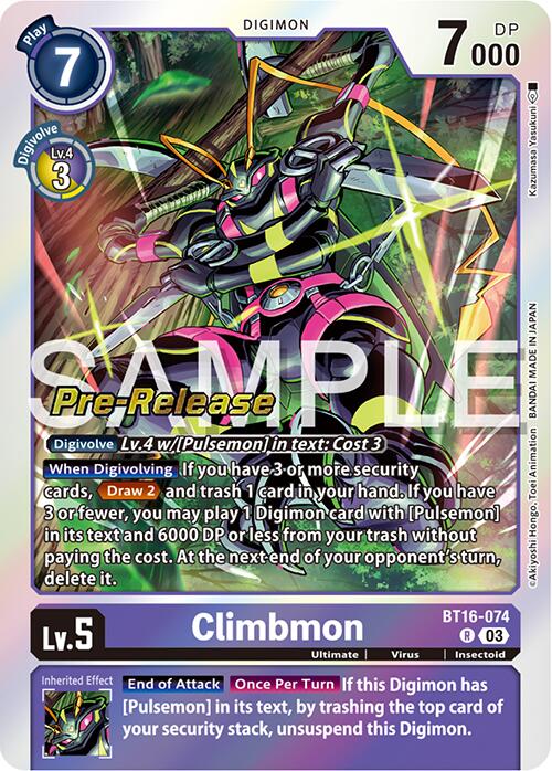 Climbmon [BT16-074] [Beginning Observer Pre-Release Promos] | Clutch Gaming