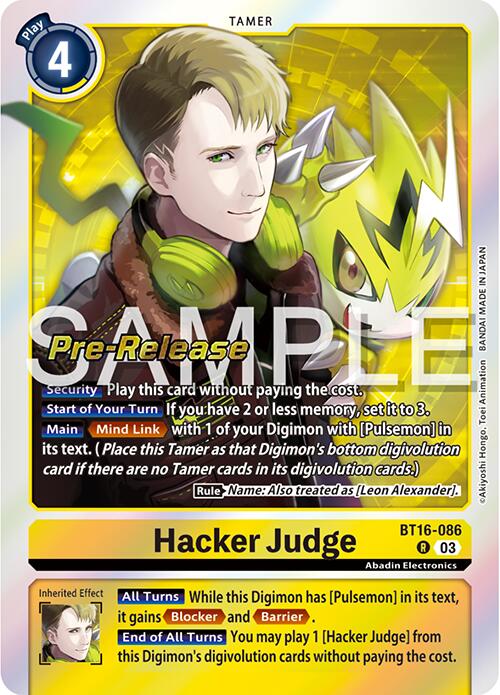 Hacker Judge [BT16-086] [Beginning Observer Pre-Release Promos] | Clutch Gaming